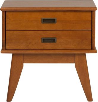Simpli Home Draper Solid Hardwood 22In Rectangle Mid Century Modern End Table