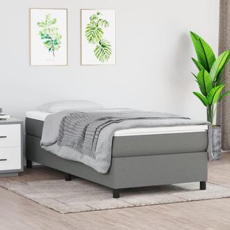 vidaXL Estructura De Cama Sin Colch&oacute;n Tela Gris Oscuro 90x200 Cm Vidaxl