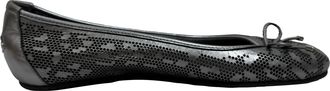 Jimmy Choo London Pre-owned Womens Perforated Ballet Flats in Metallic Silver Leather - Size 36.5 EU/IT