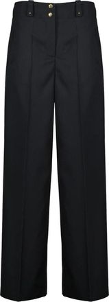 Moncler Wijde Broeken - Dames - Wijde Broeken - Zwart - XS - Wol - Broeken