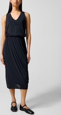 Christophe Lemaire Womens Asymmetrical draped midi dress