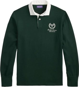 Ralph Lauren Purple Label Polo in stile rugby a maniche lunghe - Verde