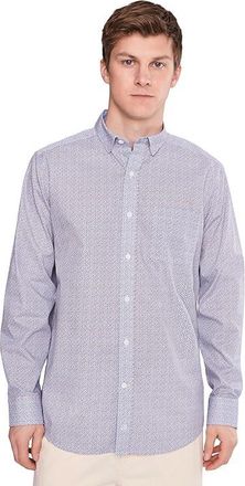 Johnston & Murphy Printed Cotton Shirt Mens Clothing Orange/Blue : 2XL