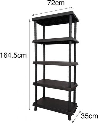 Dmora Armadio da esterno Goshenita, Scaffale outdoor, Armadietto multiuso a 3 ripiani, 100% Made in Italy, Antracite, 72x35h165 cm - Dmora