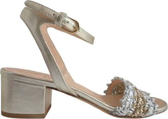AGL Womens Lala Straw Strap Sandal In Silver