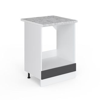 Vicco Mueble Bajo Universal R-line, Antracita Alto Brillo, 60 Cm Con Nicho Grande, Con Encimera Vicco