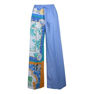 Moschino Wijde Broek - Dames - Wijde Broeken - Veelkleurig - XS - Katoen - Broeken