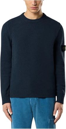 Stone Island Truien & Vesten, Heren, Blauw, M, Lambswool Crew Neck Sweater