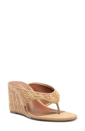 Arezzo Sara Wedge Flip Flop in Natural/Verano at Nordstrom, Size 7.5