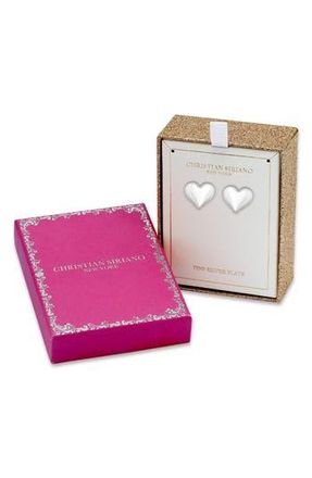 Christian Siriano Heart Button Stud Earrings in Silver at Nordstrom Rack