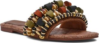 Steve Madden Marika Womens Sandals Brown Raffia Beaded : 6.5 M, Synthetic