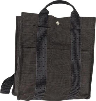 Herm&egrave;s Pre-owned Backpacks, female, Gray, Size: ONE SIZE Pre-owned Vintage Canvas Backpack