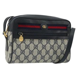 Gucci Pre-owned Vintage Schoudertas - Dames - Pre-owned - Blauw - Maat: ONE Size Leer