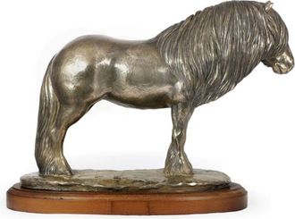 OEM Yegua Fell Pony: Estatuilla Con Un Caballo, Silueta De Un Caballo Sobre Madera, Prestigioso Premio En El Concurso De La Marca Art-dog