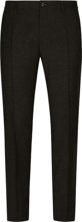 Dolce & Gabbana pressed-crease tailored flannel trousers - men - Elastane/Wool - 48 - Black