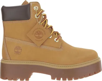 Timberland Schoenen, Dames, Beige, 37 1/2 EU, Leer, Stone Street 6-Inch Waterproof Platform Boot