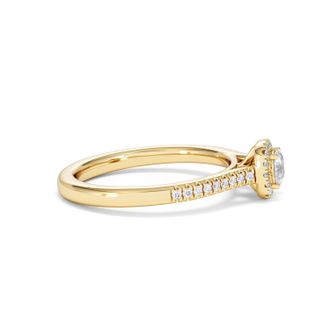 The Diamond Store Lumia Cushion Cut Lab Diamond Halo Ring 0.50ct F/VS in 18K Gold Vermeil