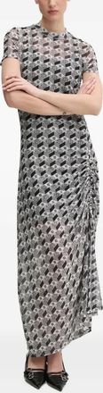 HUGO BOSS Abito lungo con stampa - Nero
