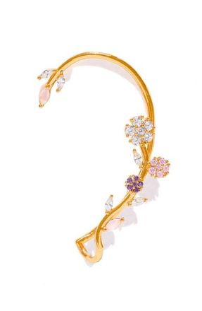 Girls Crew Island Bloom Single Crawler Ear Cuff in Gold/Purple at Nordstrom
