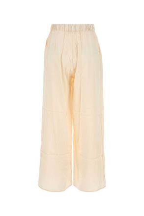 Le Kasha Womens Ivory Silk Wide-Leg Pant White Exterior: Pantaloni