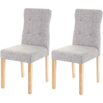 Hhg Set 2x sedie sala da pranzo soggiorno 983 legno tessuto grigio gambe chiare