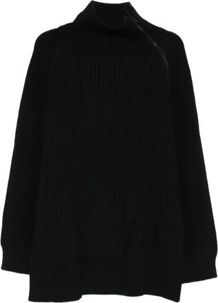 Yohji Yamamoto Maglione a collo alto - Nero