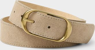 Simons Womens Longline buckle topstitched suede belt