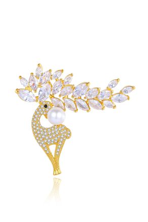Classicharms Pav&eacute; and Pearl Reindeer Brooch