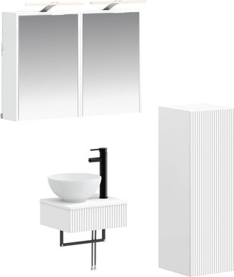 vidaXL Juego De Muebles De Ba&ntilde;o 4 Uds. Blanco Madera De Ingenier&iacute;a Vidaxl