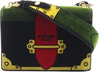 Prada Pre-owned Cross Body Bags, female, Multicolor, Size: ONE SIZE Pre-owned Cahier Fabric Shoulder Bag