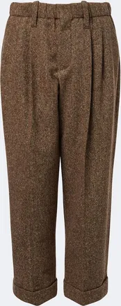 Brunello Cucinelli Wool-blend cropped wide-leg pants