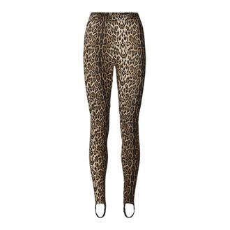 Lollys Laundry Broeken, Dames, Bruin, L, Polyester, Legging met luipaardprint