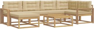 vidaXL Conjunto De Sof&aacute;s De Exterior 7 Uds. Y Beige Vidaxl