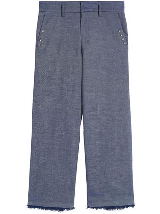 Max Mara Pantaloni con orlo sfrangiato - Blu