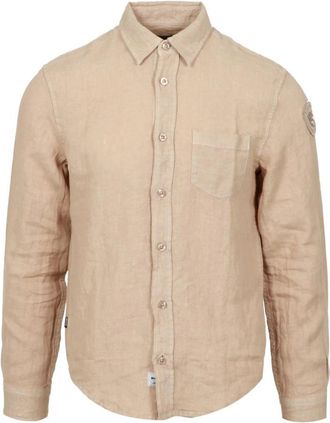 Blauer Desert Shirt - Heren - Casual Overhemden - Beige - 3XL - Linnen - Overhemden
