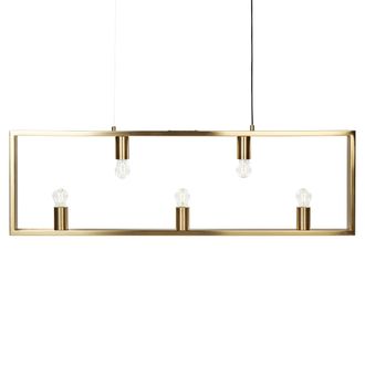 Beliani Beliani - L&aacute;mpara Colgante De Techo De Metal Lat&oacute;n 5 Luces Geom&eacute;trico Industrial Glamour Decorativo Comedor Bayas