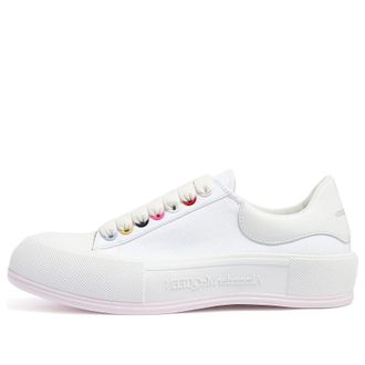Alexander McQueen (WMNS) Alexander McQueen Deck Skate Plimsoll Lace Up White Multiclor 654593W4MVR9548