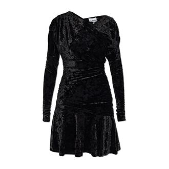 Ganni Dames, Jurken, Zwart, Maat: S Velours