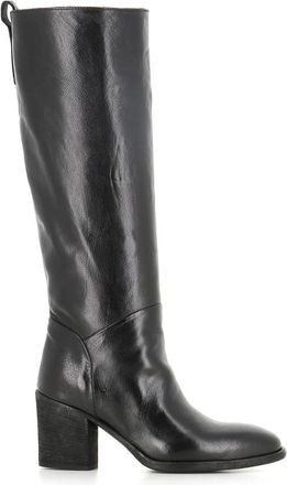 Officine Creative Soft Leather Boot - Dames - Laarzen met Hak - Zwart - 37 1/2 EU - Leer - Schoenen