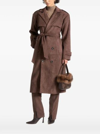 Mani&egrave;re De Voir Amance trenchcoat met dubbele rij knopen en ceintuur - Bruin
