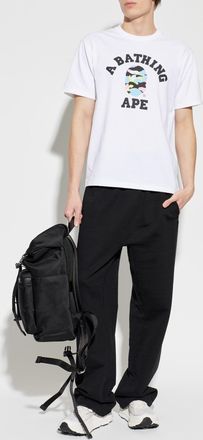 A Bathing Ape T-shirt With Logo, Mens, White