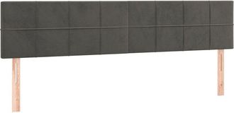 vidaXL Cabecero Con Led De Terciopelo Gris Oscuro 180x5x78/88 Cm Vidaxl