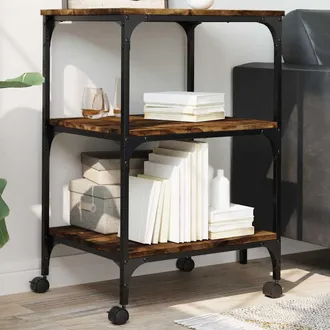 vidaXL Vidaxl - Soporte De Impresora 3 Niveles Roble Ahumado 50x41x75 Cm