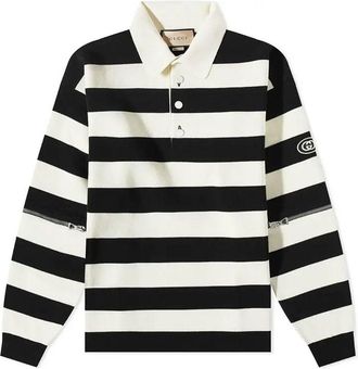 Gucci White Cotton Polo Mens Shirt