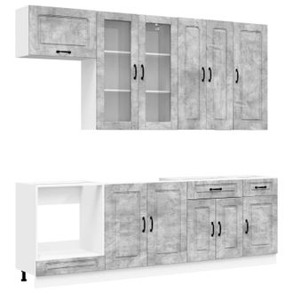 vidaXL Unidad De Cocina Kalmar 8 Uds. Gris Hormig&oacute;n Vidaxl