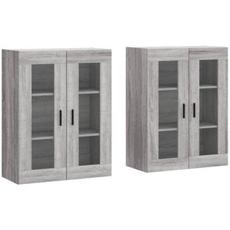 vidaXL Vidaxl - Armarios De Pared 2 Uds Madera De Ingenier&iacute;a Gris Sonoma