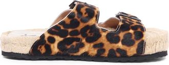 Maneb&igrave; Sandalen met luipaardprint - Dames - Sandalen - Bruin - 36 EU - Leer - Schoenen