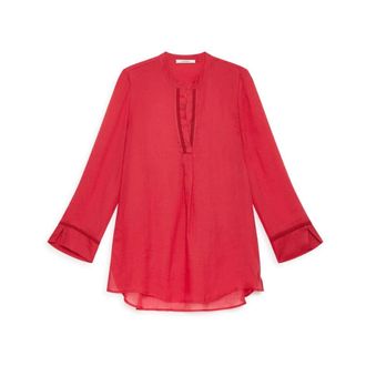 Maliparmi Maliparmi, Overhemden, Dames, Rood, M, Lichtgewicht Ramie Kaftan