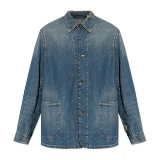 Maison Margiela Denim Shirts, male, Blue, Size: XL Denim Shirt with Vintage Effect