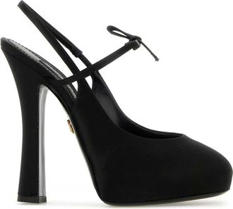 Dolce & Gabbana Zwarte satijnen pumps met hoge hak - Dames - Pumps - Zwart - 39 1/2 EU - Satijn - Schoenen